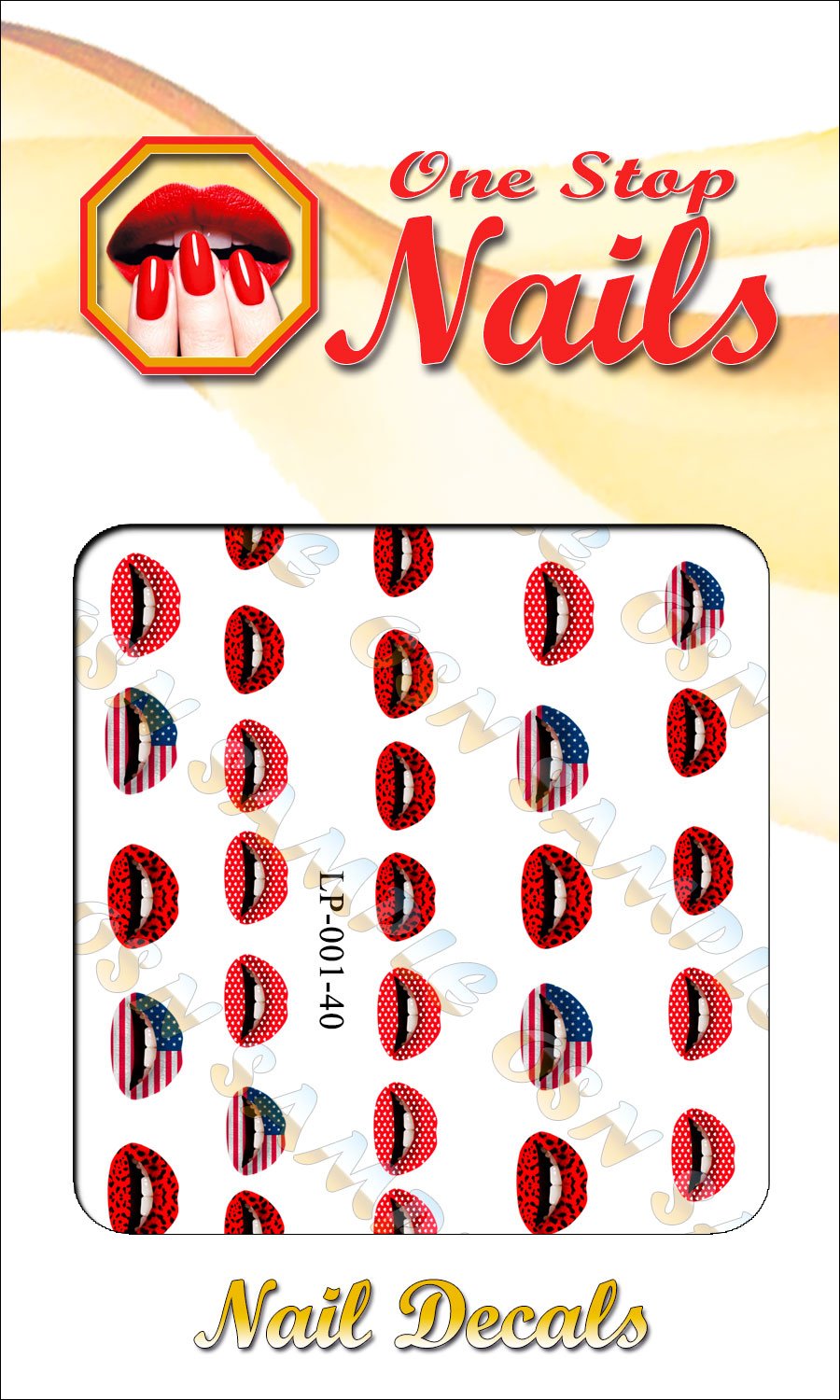 Sexy Lips clear waterslide nail art decals (tattoos). Set of 40 by One Stop Nails. Beauty & Personal Care One Stop Nails