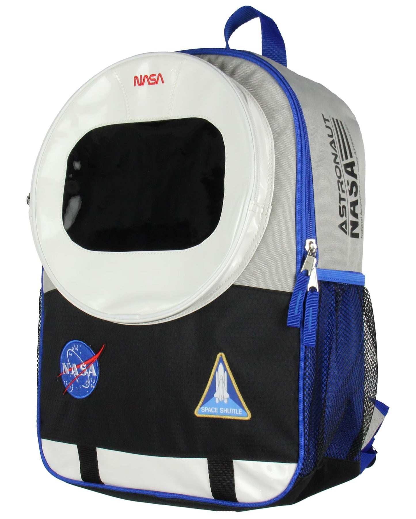NASA Astronaut 17" Backpack Space Shuttle Helmet Suit Meatball Logo Patches Kids Travel School Book Bag