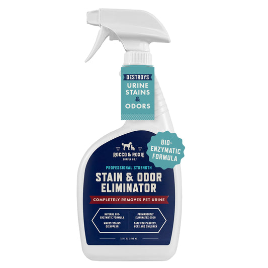 Rocco & Roxie Stain & Odor Eliminator – 32oz Enzymatic Pet Cleaner for Carpet, Cat & Dog Urine, Strong Odor Remover Spray