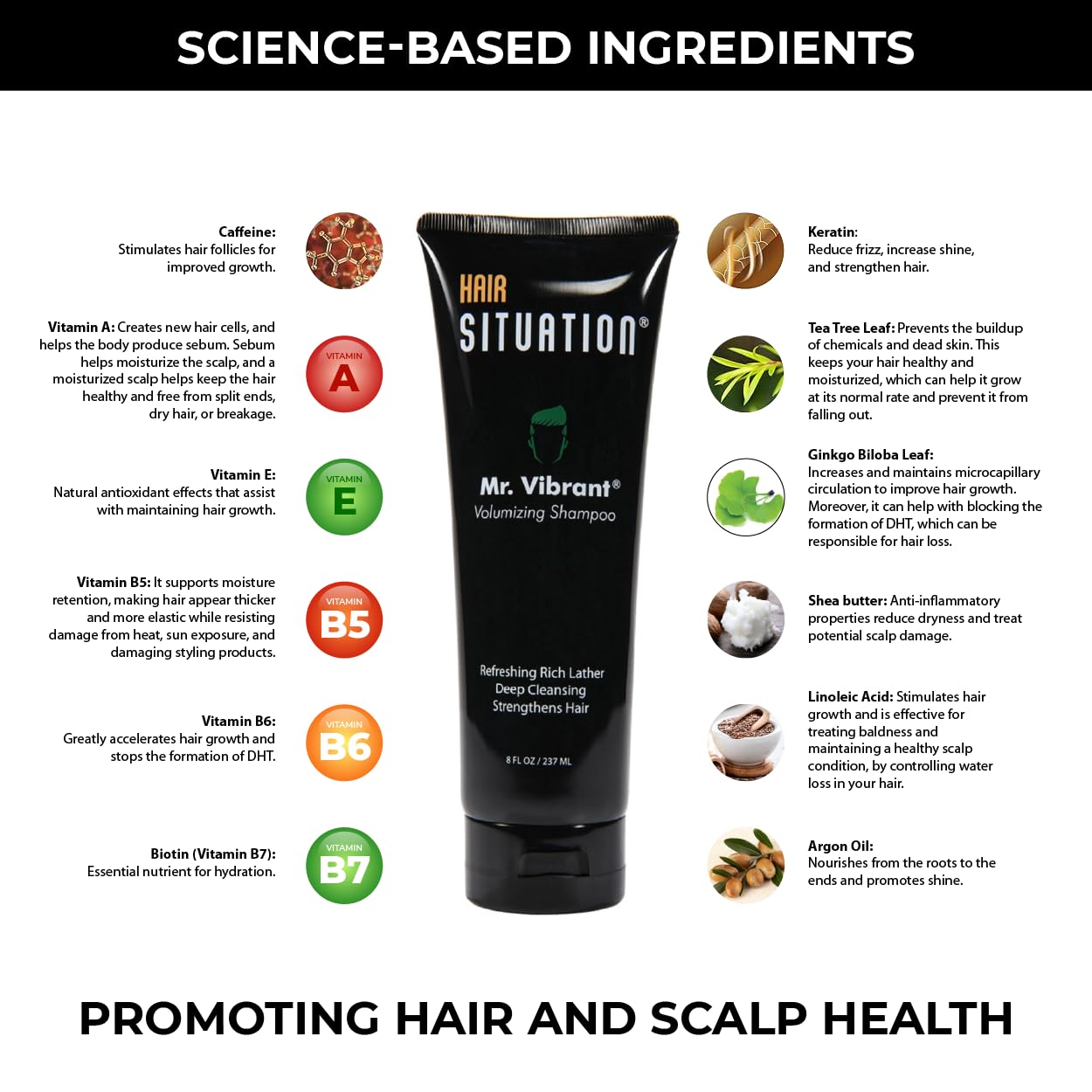 Hair Situation Mr. Dapper Matte Look - Extra Strong Firm Hold Hair, Anti-Humidity Shield. Mr. Vibrant Volumizing Shampoo for Thinning and Receding