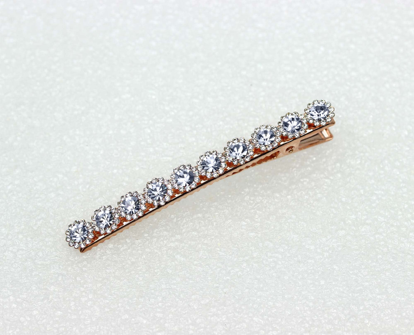 Faship Gorgeous Clear Crystal Floral Small Alligator Hair Clip