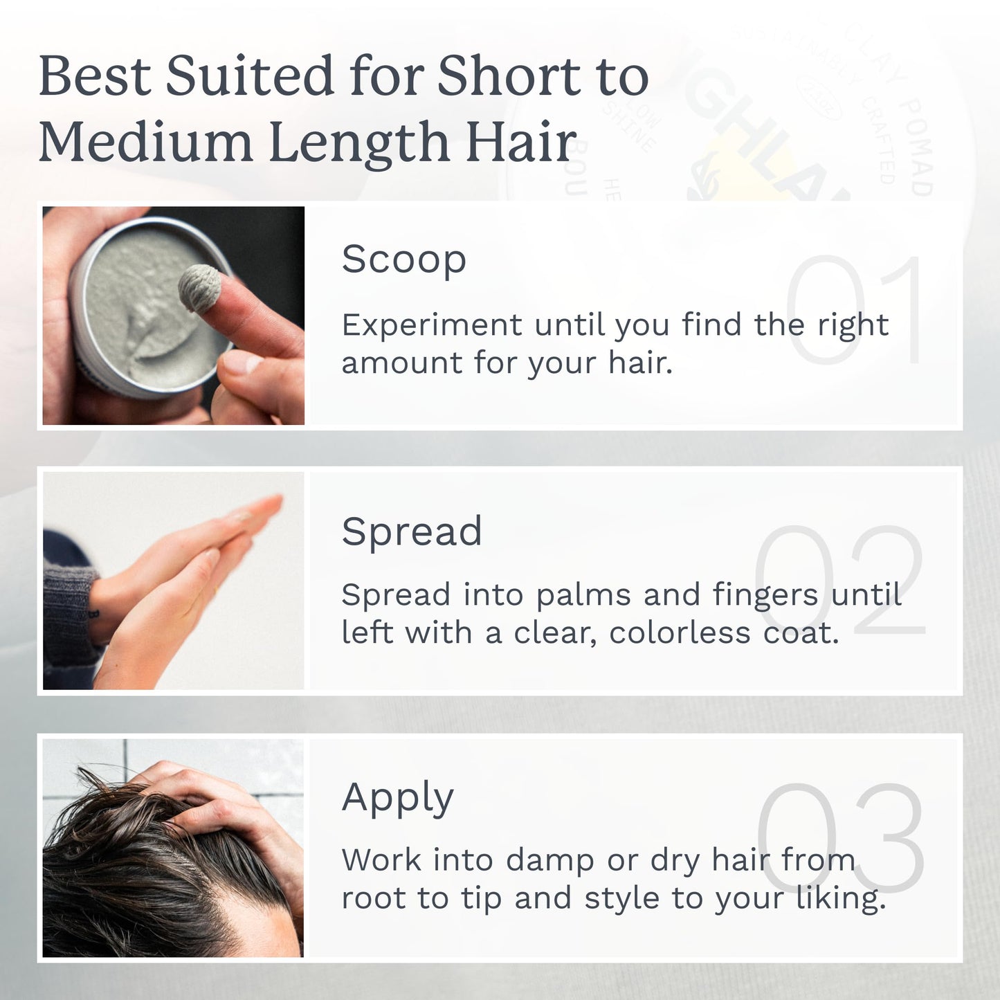 Highland Glacial Hair Clay Pomade - Award winning hair styling clay for men and women made with 100% all natural and organic ingredients that promote Beauty and Personal Care Highland