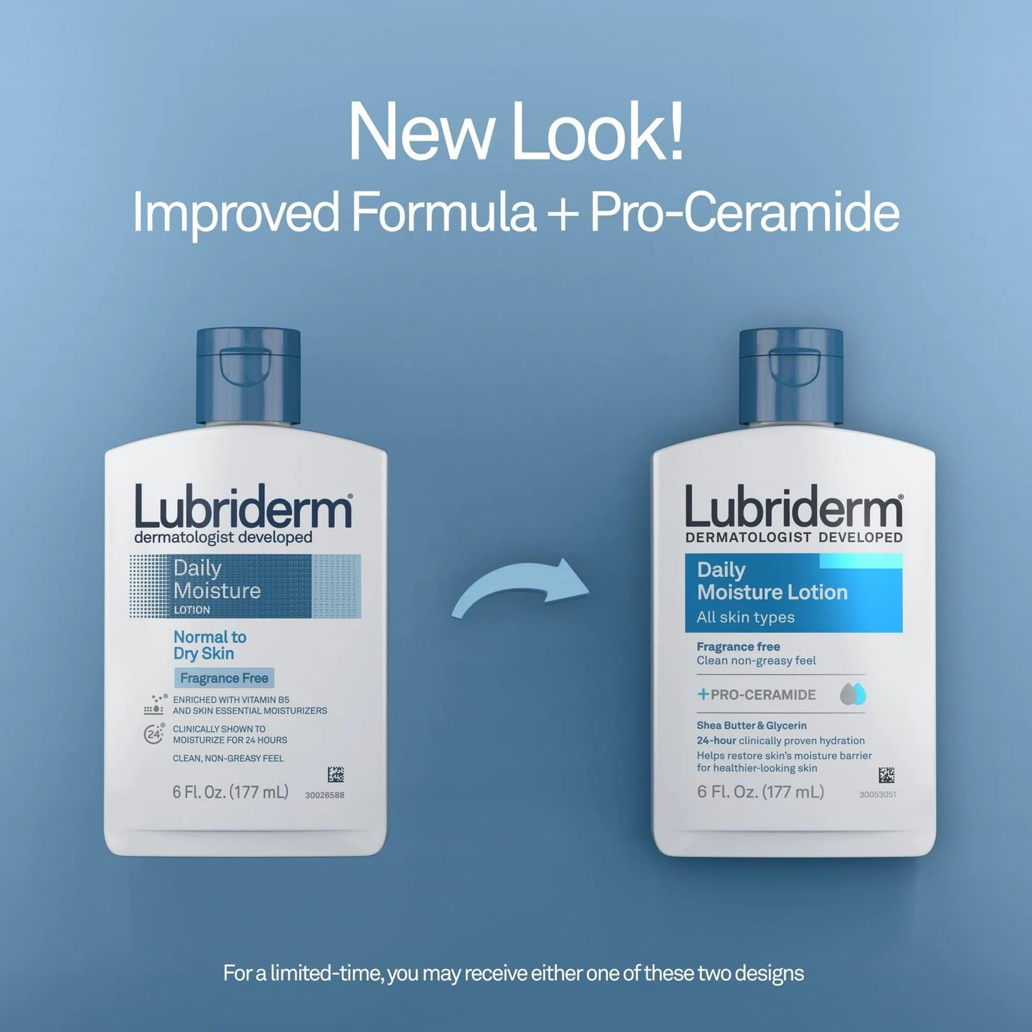 Lubriderm Daily Moisture Lotion Fragrance Free 6 oz (8 Pack)
