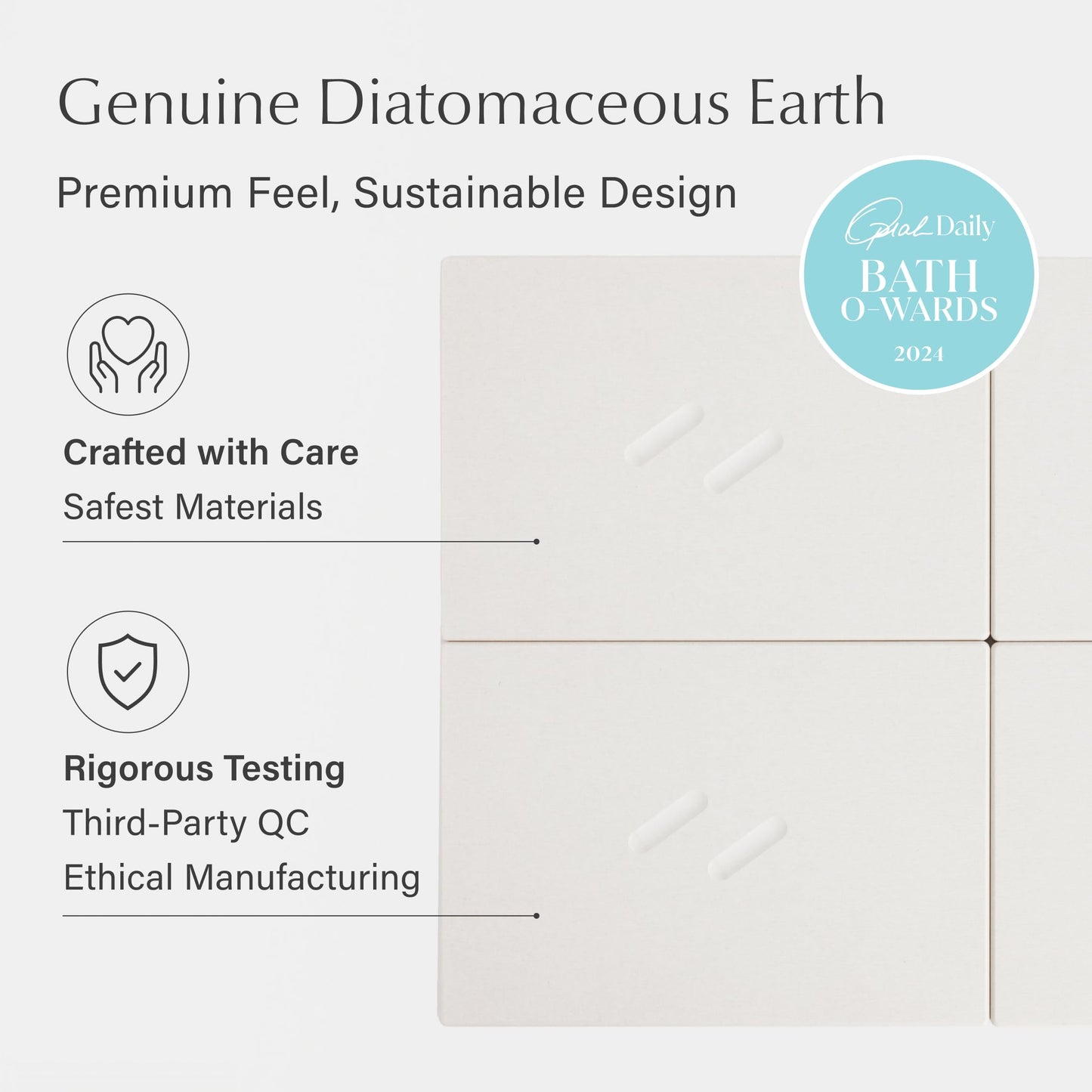 Dorai Home Stone Bath Mat for Bathroom - Large, Quick-Drying, Non-Slip Surface, Customizable Design, 22.3" L x 31.6" W x 0.6" H, Sandstone