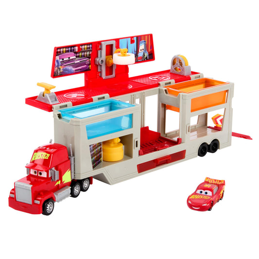 Mattel Disney and Pixar Cars Transforming Truck & Toy Car Playset, Color Changers Paint Shop Mack with Detachable Cab, Color Change Lightning McQueen…