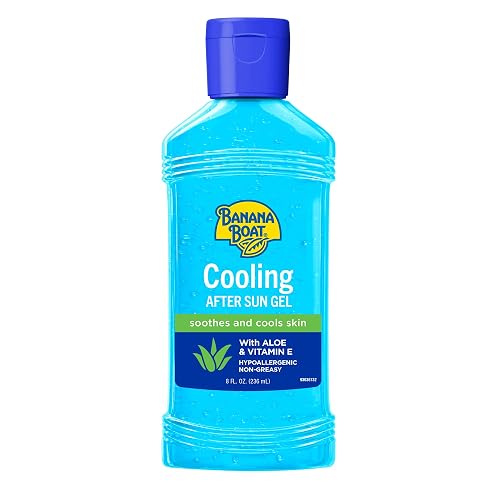 Banana Boat Cooling After Sun Gel, 8oz | Aloe Vera and Vitamin E Gel, After Sun Care Cooling Gel, Aloe Vera Gel for Sunburn Relief, 8oz