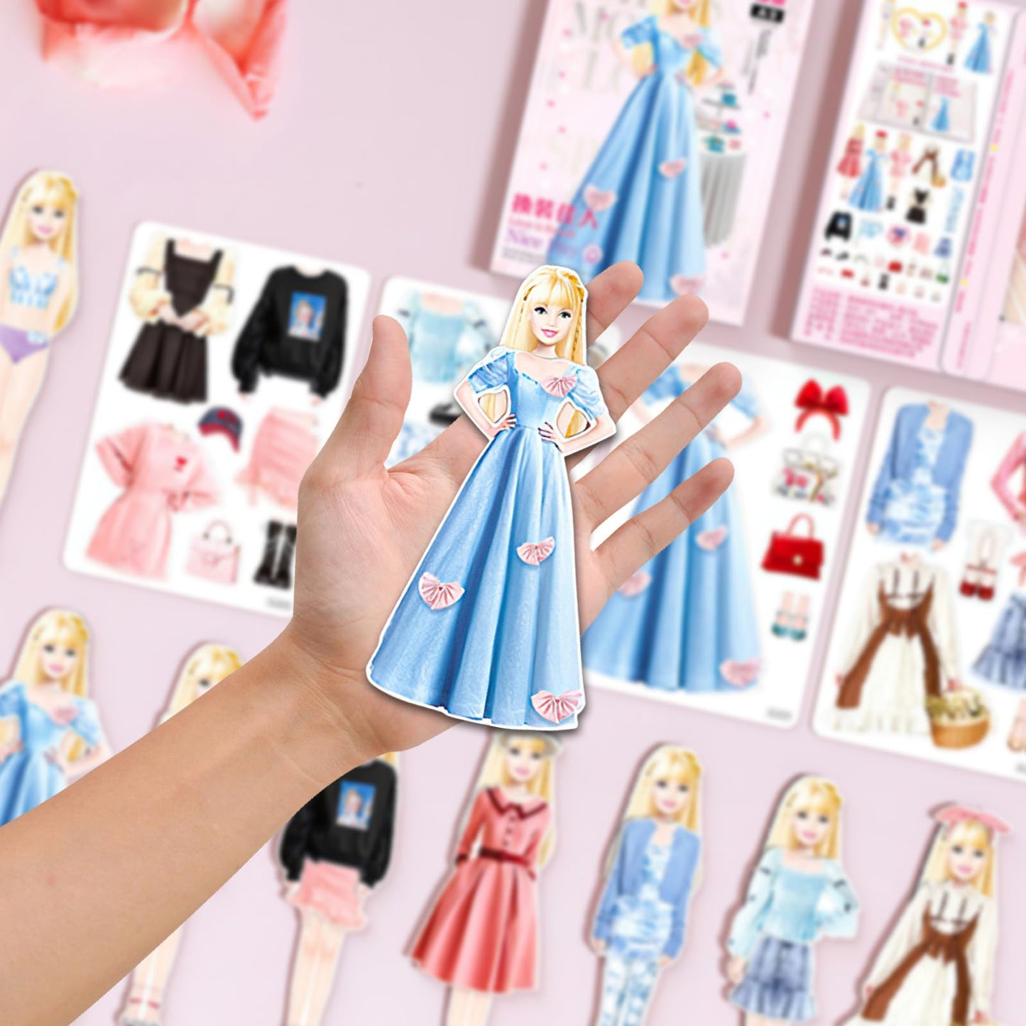 JHGCVX Magnetic Dress Up Paper Dolls for Girls Ages 4-7, Pretty Princess Game Paper Dolls Dress Up Toys, Creating Imaginative Birthday Gifts