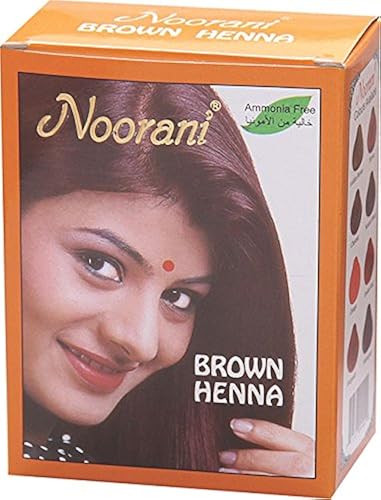 Noorani Henna Based Hair Color and Herbal Powder || Ships from California (1 (6 Pouch x 10g), BROWN HENNA)