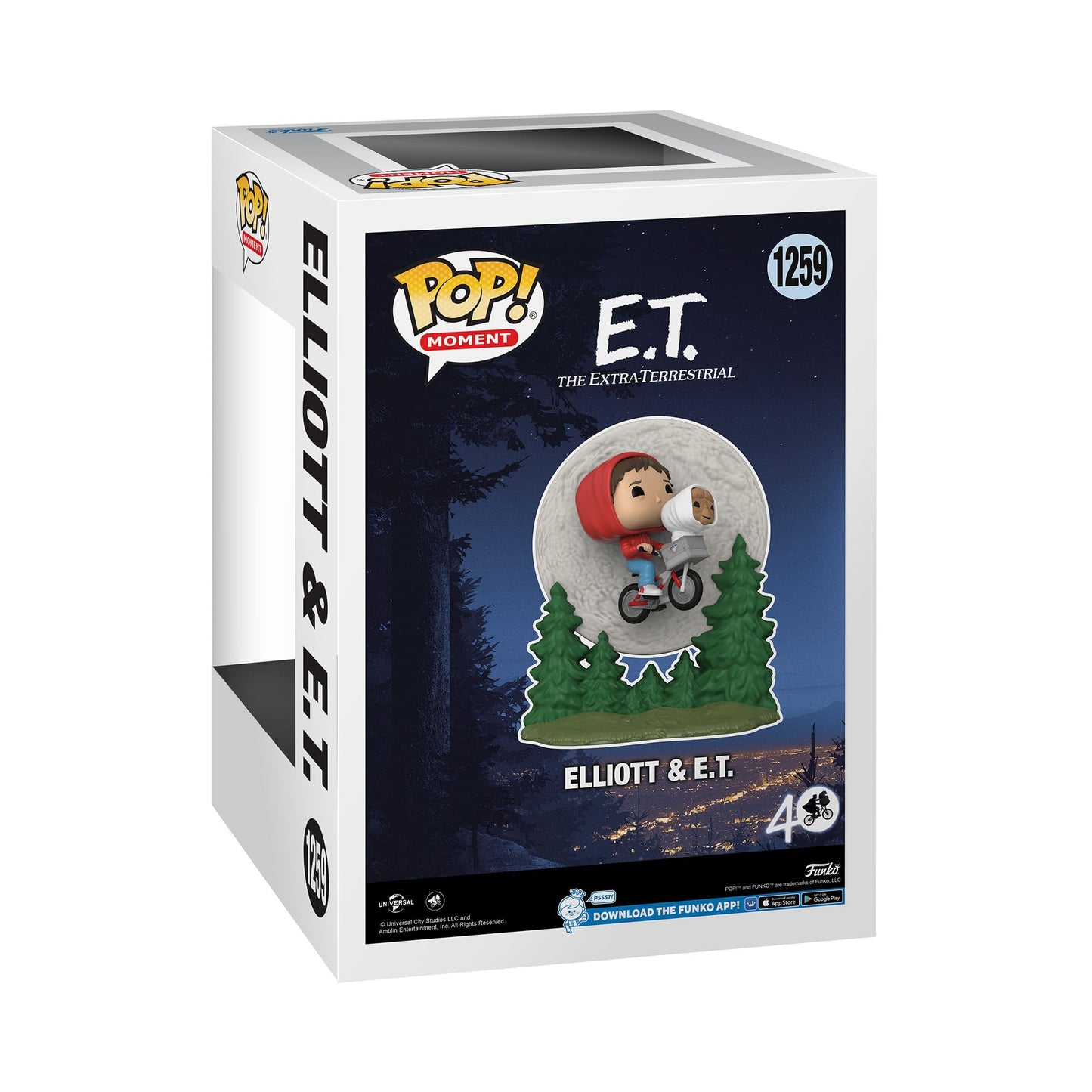 Funko Pop! Moment: E.T. The Extra-Terrestrial - Elliot and E.T. Flying (Glow in The Dark), Multicolor, 50769