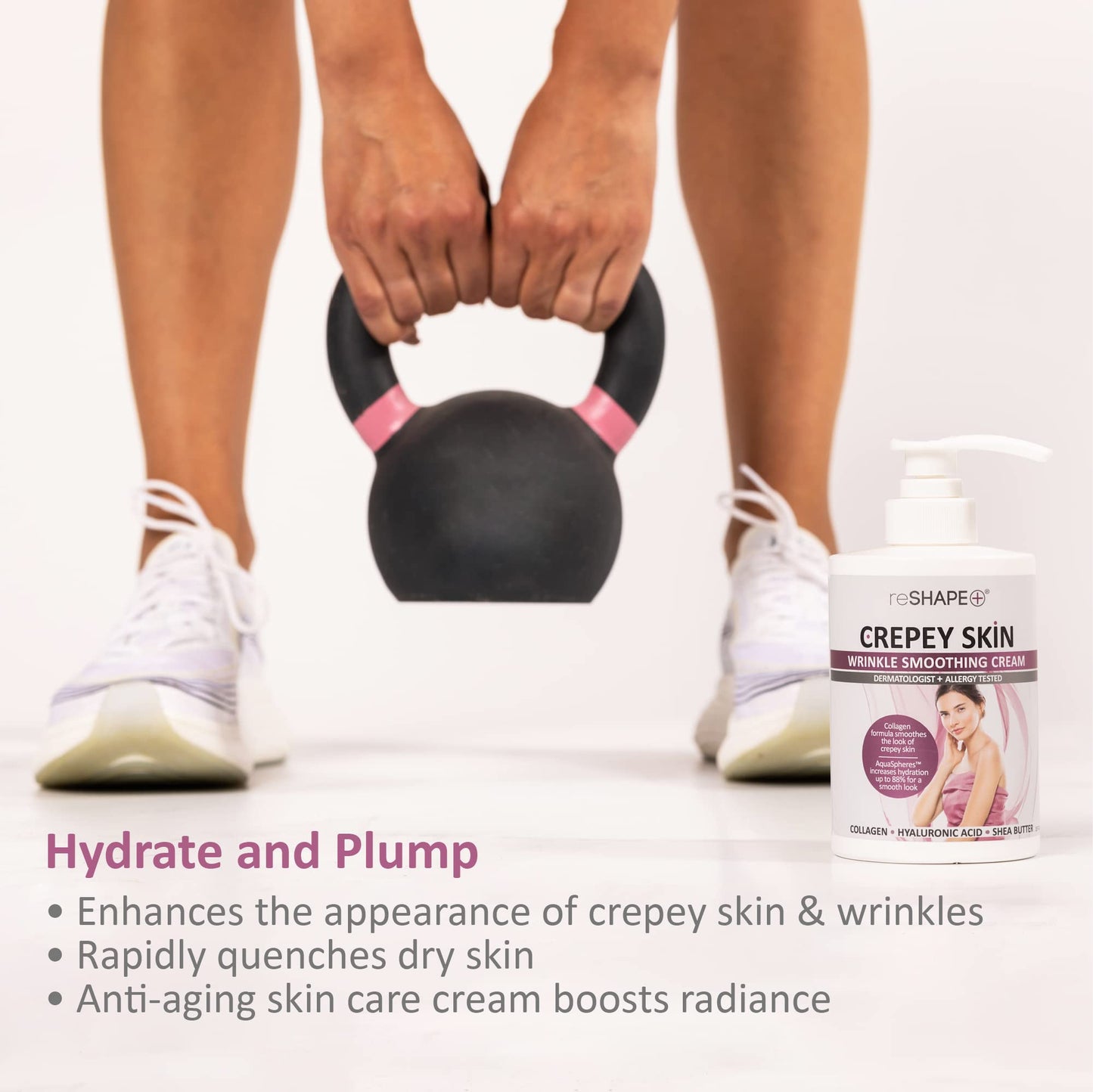 Reshape+ Collagen Body & Face Cream Moisturizing Skin Care Lotion, Skin Tightening Cellulite Body Lotion Improves Skin Elasticity, Plumps Sagging Skin