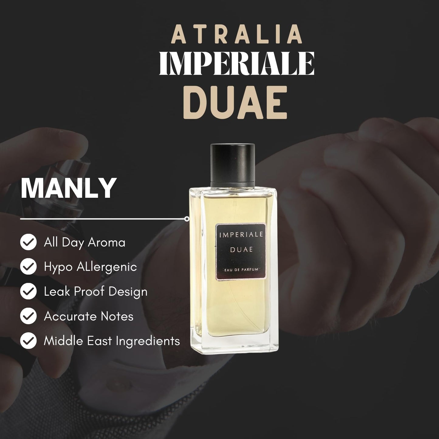 Atralia Imperial Duae - Middle Eastern Arabic Scent For Men, Original Eau De Parfum, Best 2024 Attar For Flight Travel Size, Woody To Attract Girls