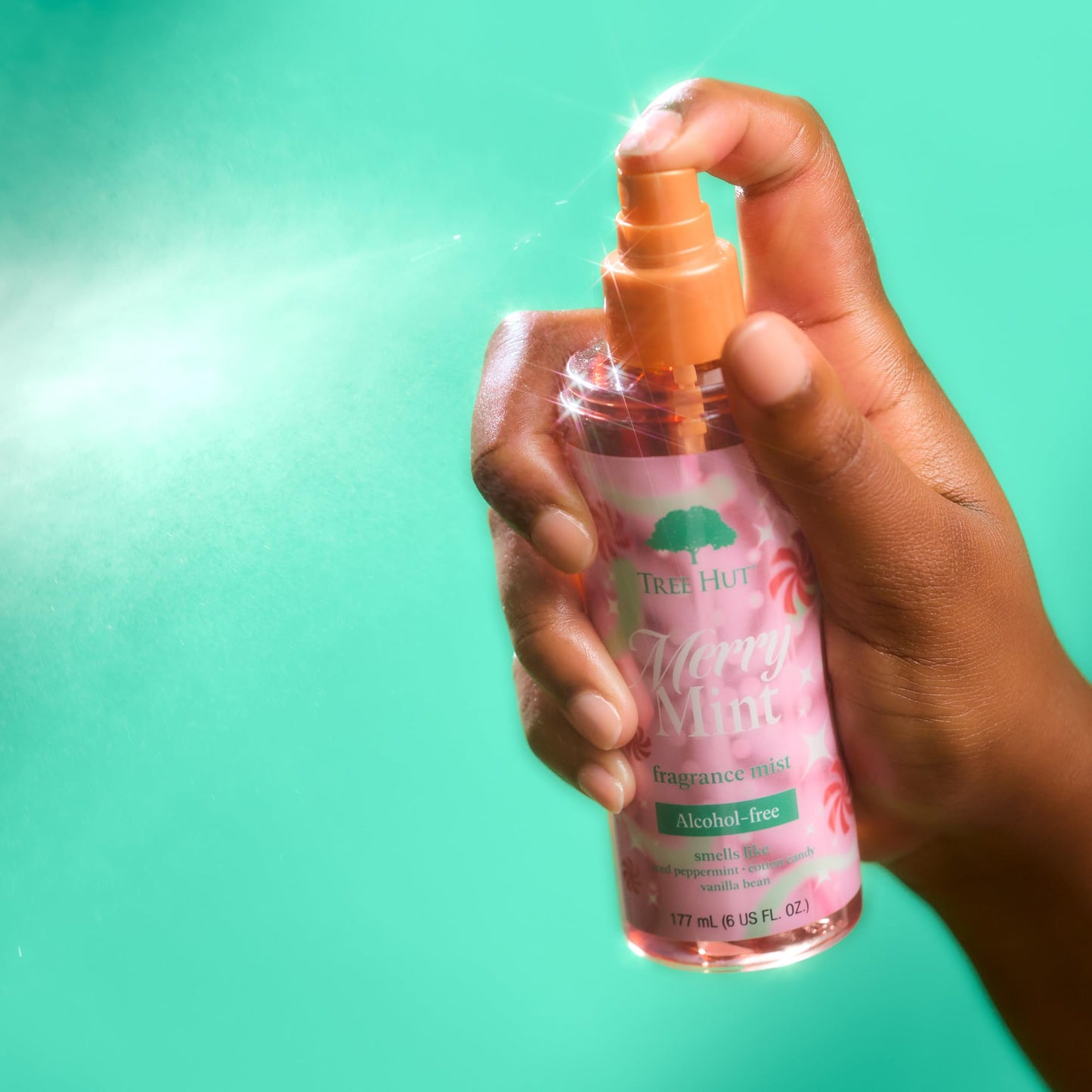 Tree Hut Merry Mint Hair & Body Mist, Spritz On for a Refreshed Feel or Layer with Your Favorite Scents, Versatile Body Spray, Limited Edition