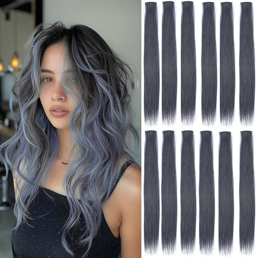 GZVIS 12 Pcs Tangerine Powder hair extensions 22 Inch Straight colored hair colorful clip in extensions Highlight Party for Kids Girls and Women Beauty and Personal Care GZVIS Default Title