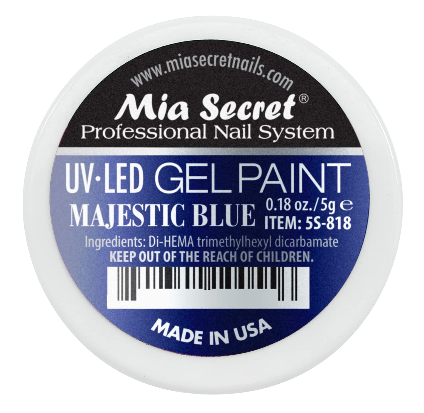 Mia Secret Professional Nail System UV/LED Gel Paint - 5 grams (Majestic Blue) Beauty & Personal Care Mia Secret