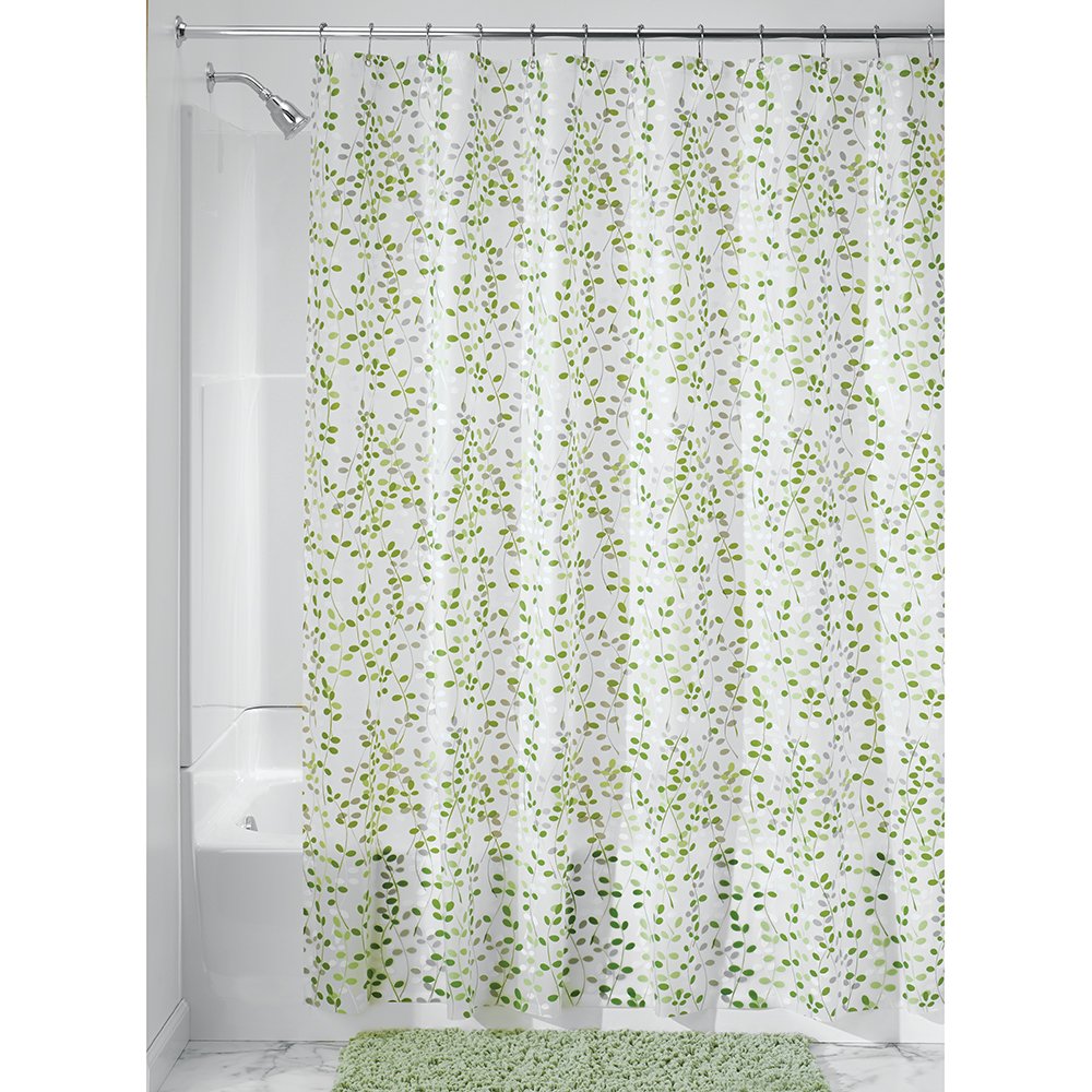 iDesign Vine Shower Curtain, 72 x 72, Green/White