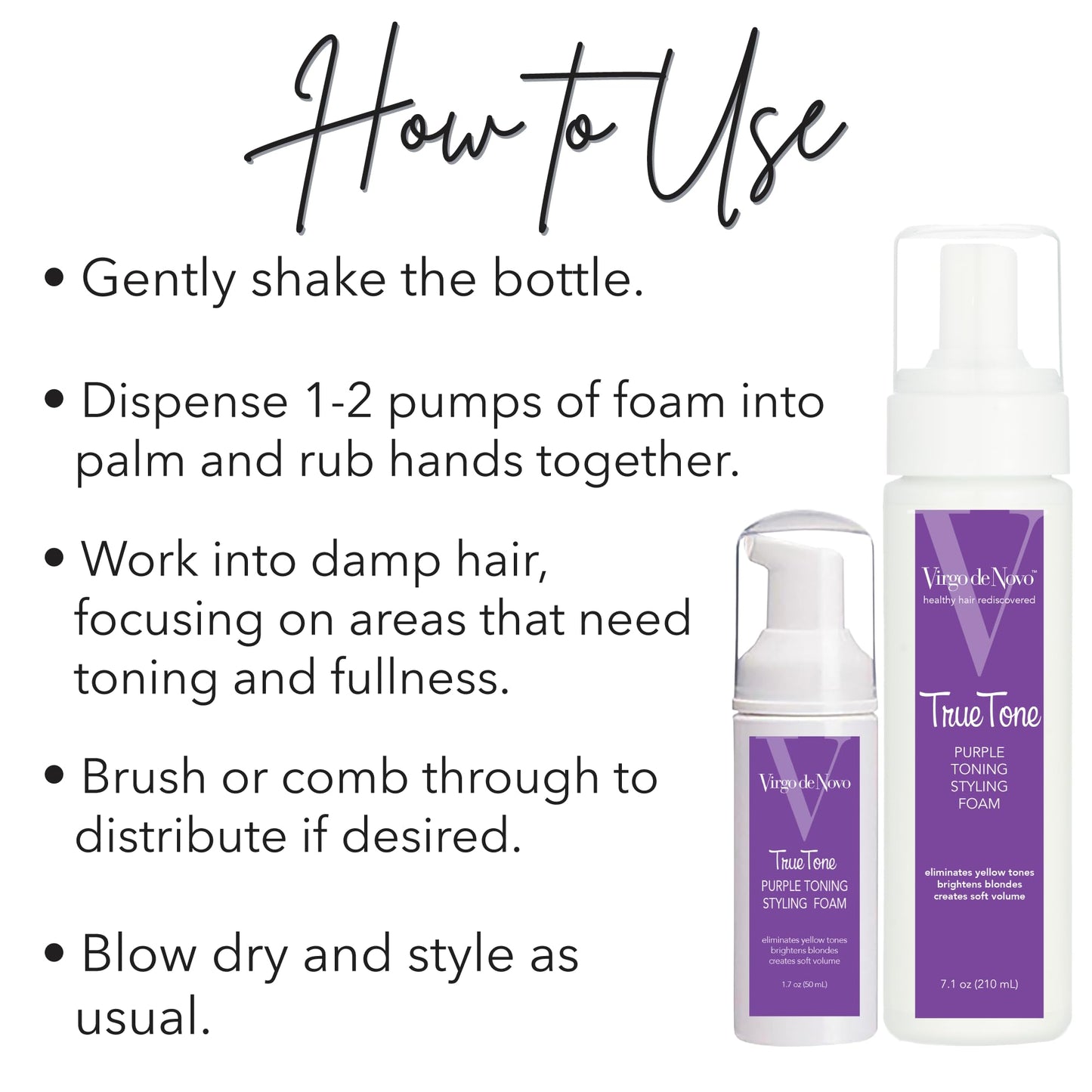 Virgo de Novo Purple Toning & Styling Foam, 7.1 oz