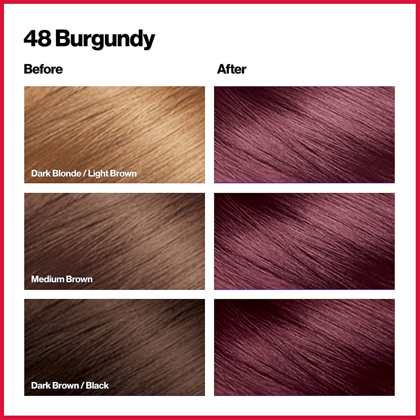 Revlon ColorSilk Beautiful Color, 48 Burgundy 1 ea (Pack of 6)