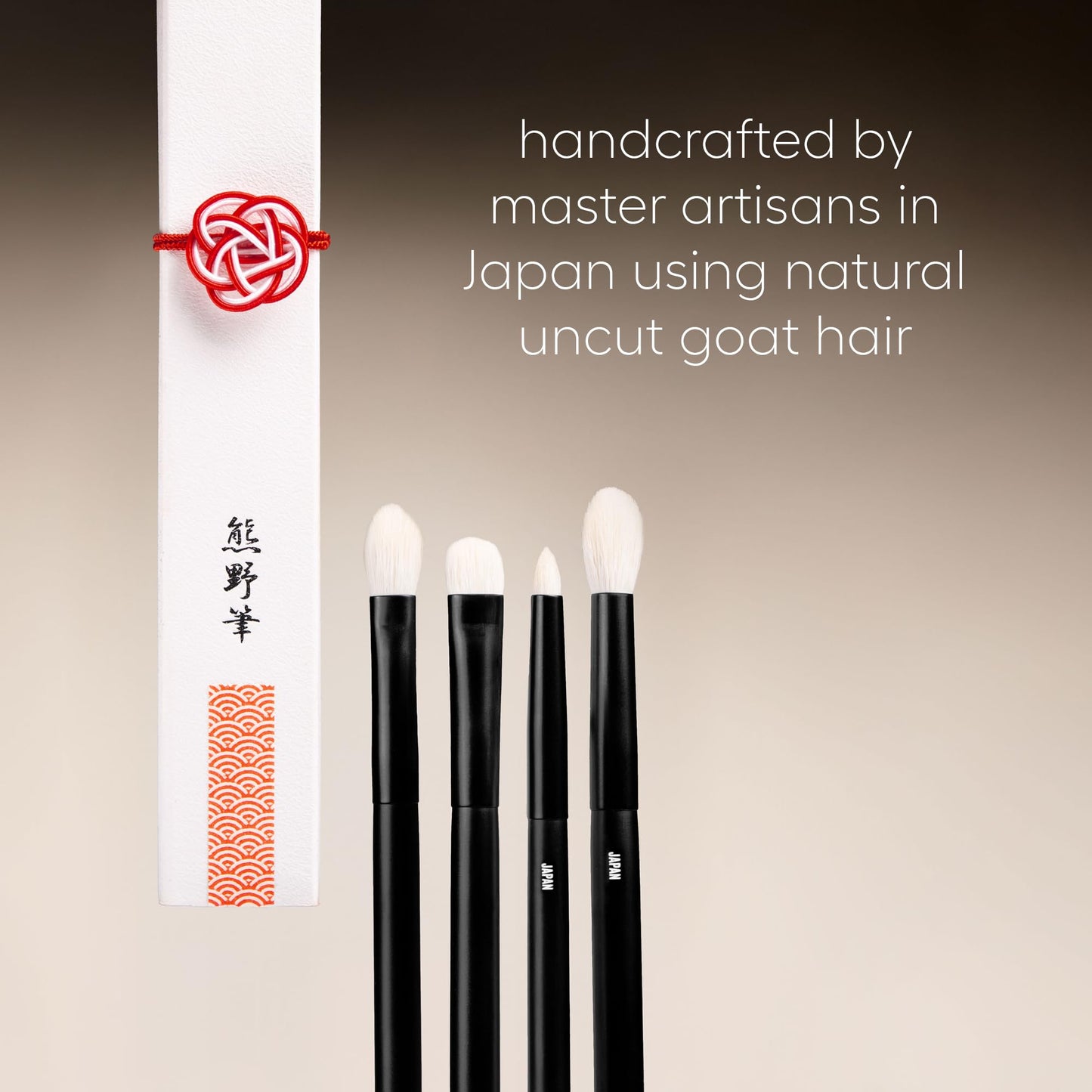 rephr The Core Eye Set - 4 Handmade Japanese Makeup Brushes with Natural Goat Hair | Essential Eye Brush Set for Blending, Shading, Crease & Detail |