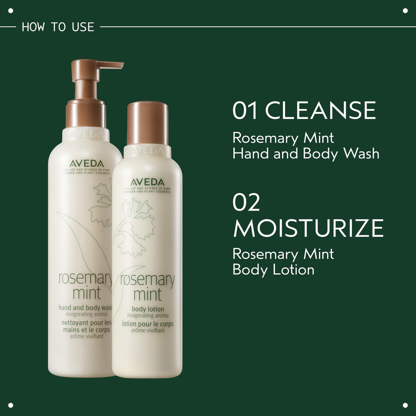 Aveda Rosemary Mint Hand & Body Wash | Liquid Hand Soap and Body Wash | with Invigorating Aroma of Certified Organic Peppermint & Rosemary, 8.5 Fl Oz
