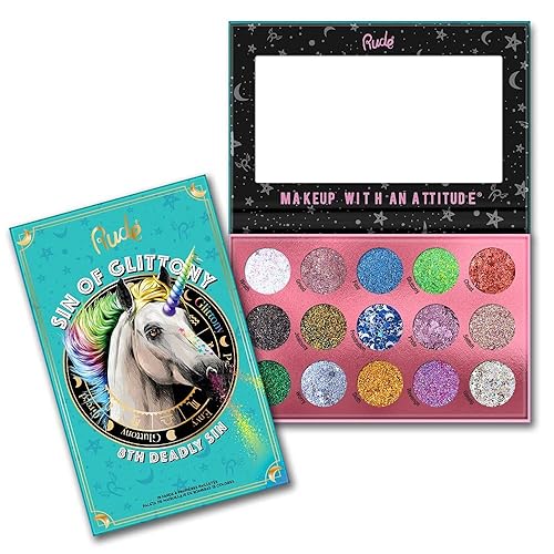 Sin of Glittony Glitter Palette by Rude Cosmetics for Women - 0.634 oz Eye Shadow