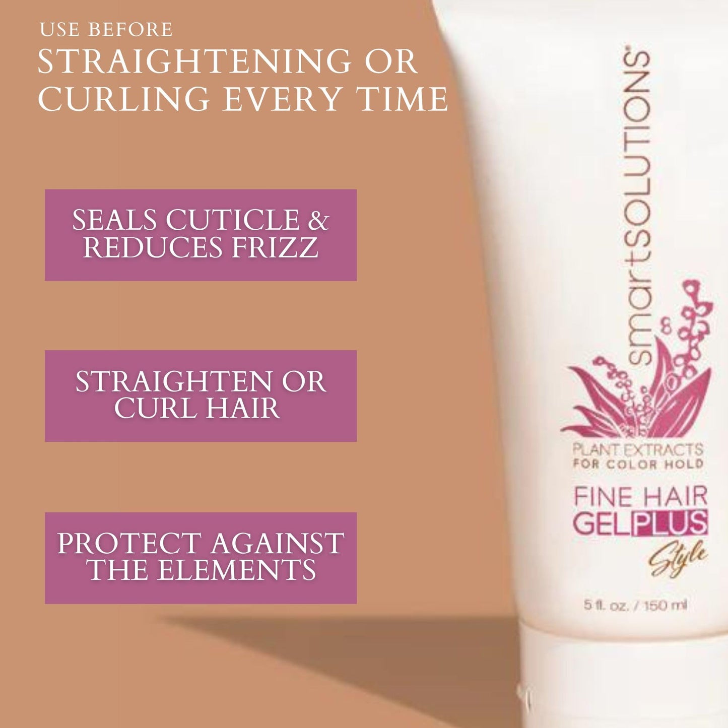 SMART SOLUTIONS Fine Hair Gel Plus, 5 oz | Enhances Shine | Adds Volume | Easy Wash-out | Paraben-Free