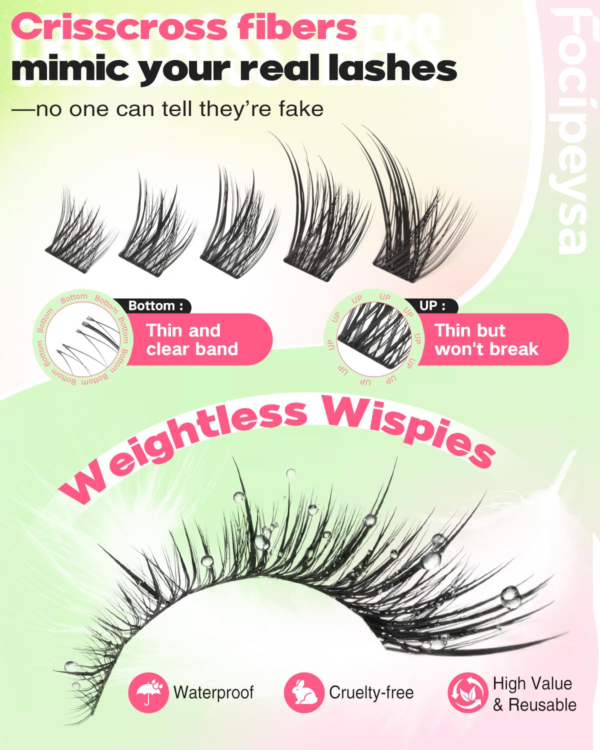 Focipeysa Wispy Lash Clusters Spiky Eyelash Clusters 10-18mm Eyelash Extensions Fox Eye Eyelash Right Left Individual Lashes Foxtail Lashes Thin Soft Beauty and Personal Care Focipeysa