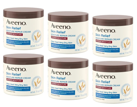Aveeno Skin Relief Moisturizing Cream, Pack of 6