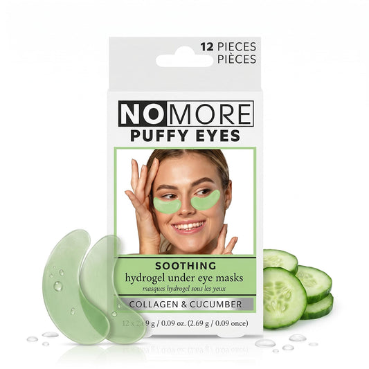 Danielle Creations Anti-Puffiness Puffy Under Eyes No More Hydrogel Undereye Masks for Dark Circles with Collagen & Cucumber, 6 Pairs