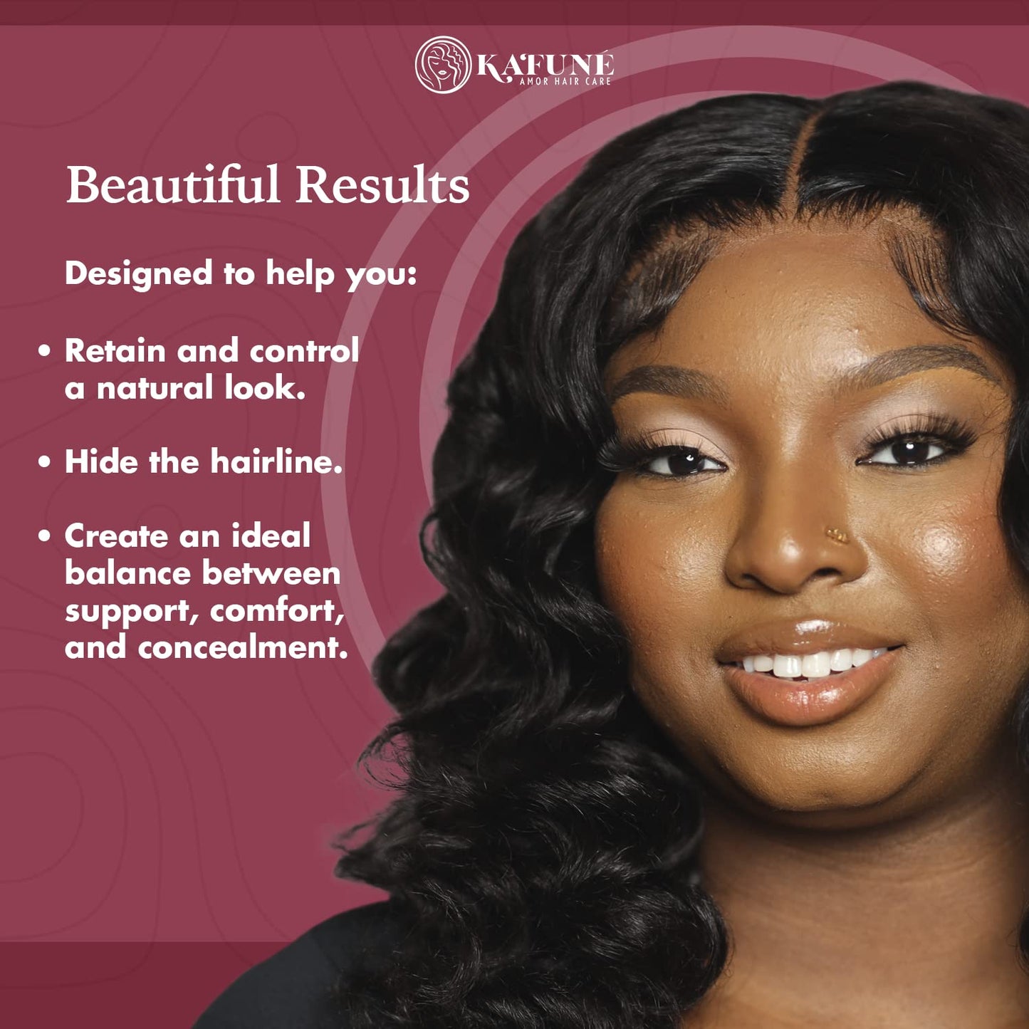 Kafune Amor Hair Melt Me Down Lace Melting Holding Spray - Glueless Wig Install, 1-5 Day Hold, Safe for HD/Swiss Lace Wig, No Flake/Residue, Quick