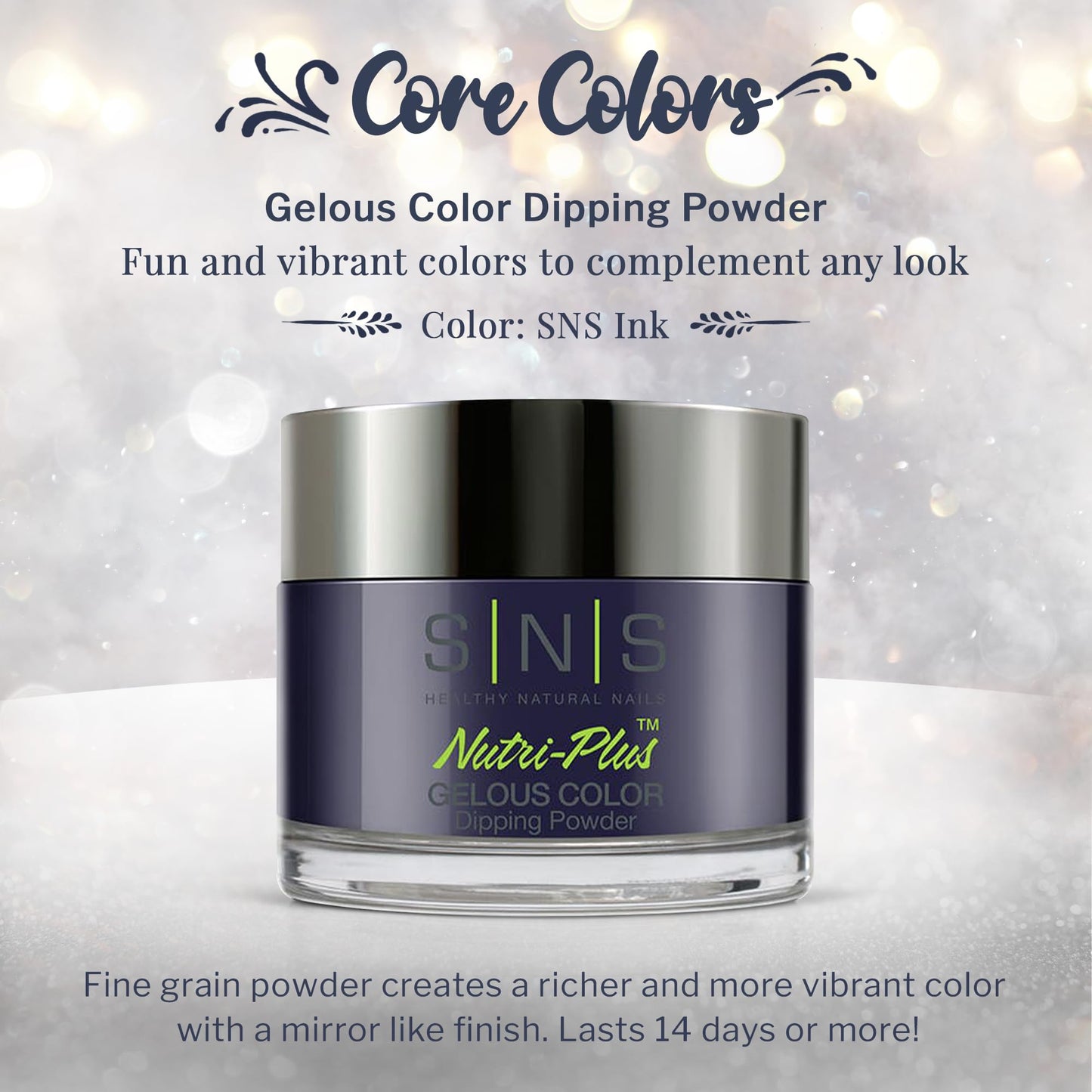 SNS Nail Dip Powder, Gelous Color Dipping Powder - SNS Ink (Blue, Navy/Indigo, Cream) - Long-Lasting Dip Nail Color Lasts 14 Days - Low-Odor & No UV Beauty & Personal Care SNS Healthy Natural Nails