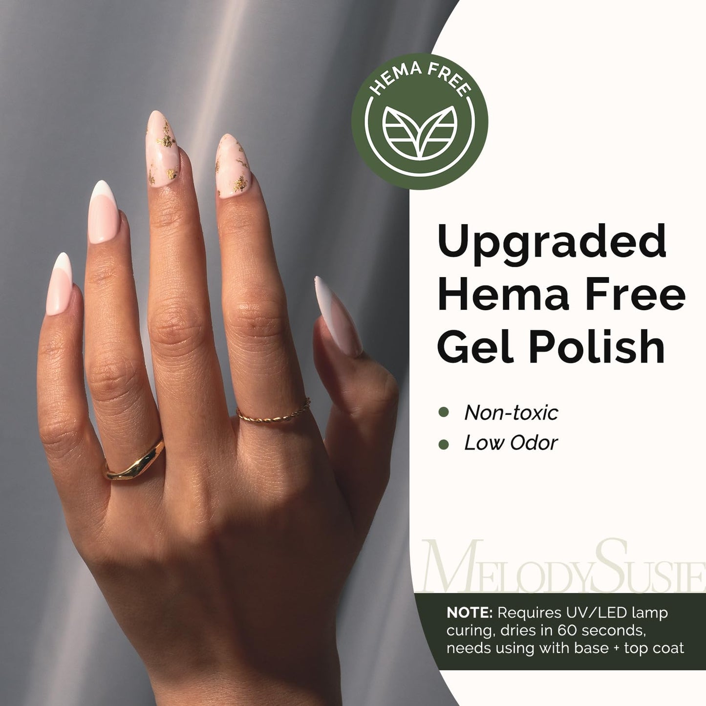 MelodySusie Hema Free Gel Nail Polish, 0.5 Fl Oz Thick Nude Pink Gel Polish, Non Toxic, Long Lasting, Soak Off UV Nail Polish, Manicure Nail Design Beauty and Personal Care MelodySusie