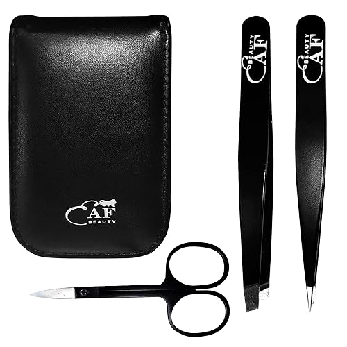 EAF Beauty eyebrow tweezer set, best grooming hair remover, heavy duty craft tweezers, sharp tweezers, and brow tweezers. fine point tweezers,