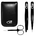 EAF Beauty eyebrow tweezer set, best grooming hair remover, heavy duty craft tweezers, sharp tweezers, and brow tweezers. fine point tweezers,