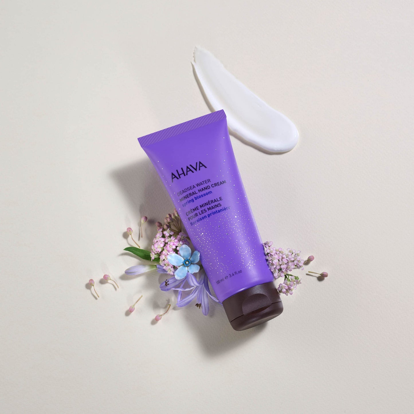 AHAVA Dead Sea Water Mineral Hand Cream, Spring Blossom - Hand Moisturizer For Dry Cracked Hands, Light & Fast Absorbing, Enriched with Exlusive