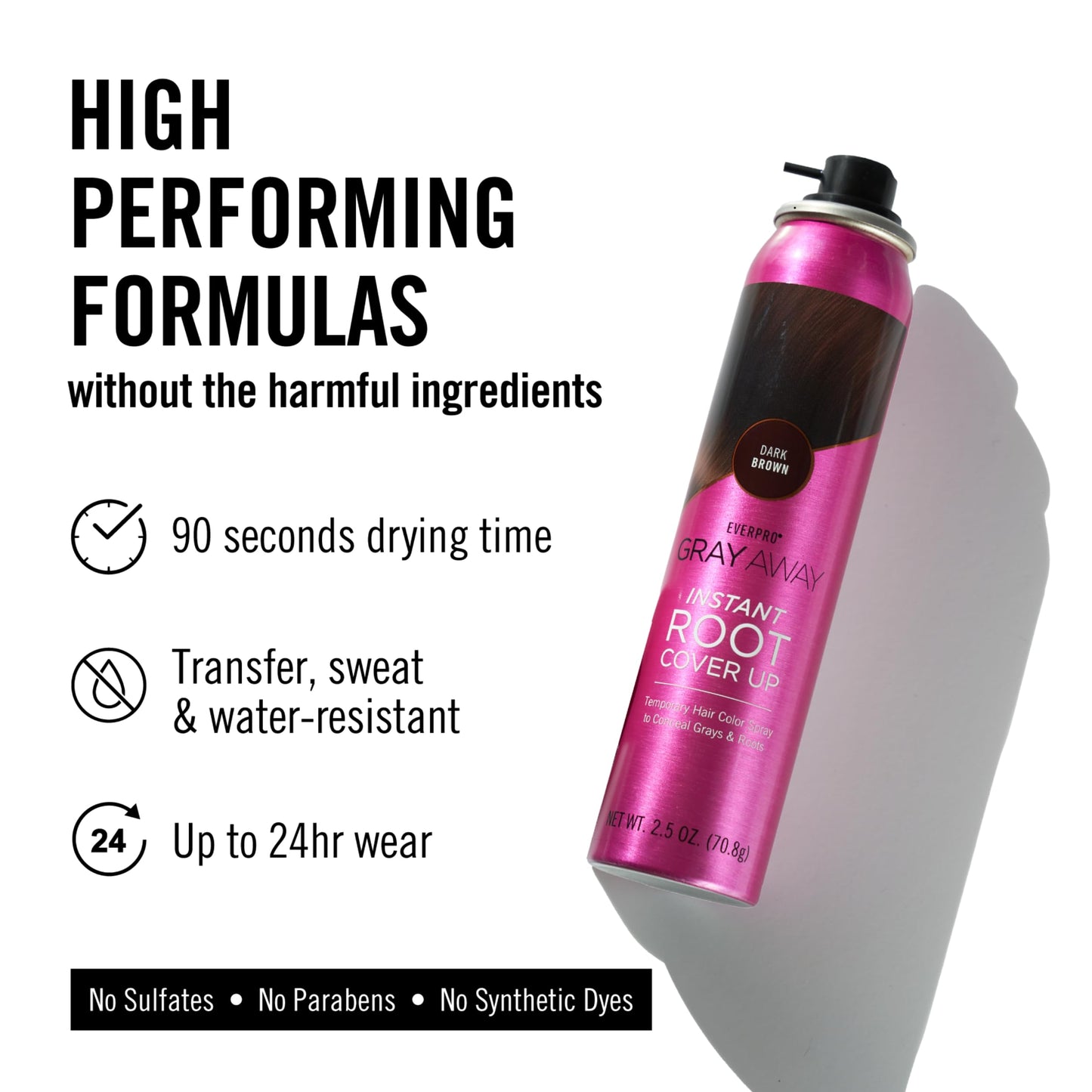 EVERPRO Gray Away Instant Root Cover Up Spray 2.5oz - Dark Brown