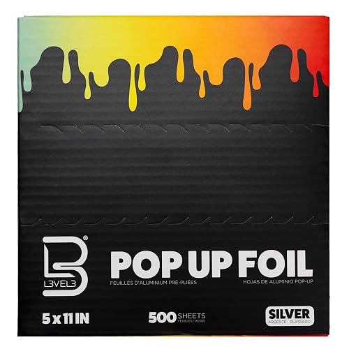 Level 3 Pop Up Foil - Effortless Hair Coloring - Secure Grip - 5" x 10.75" - 500 Aluminum Sheets