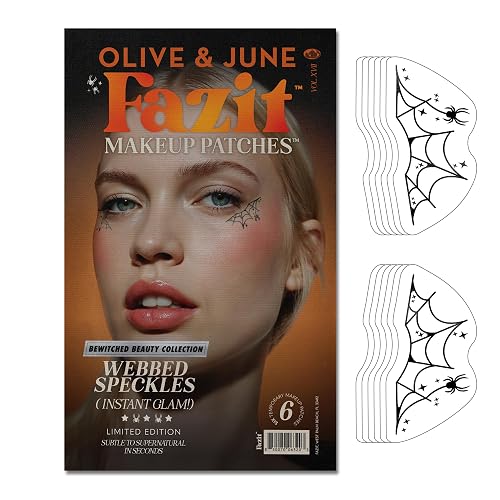 Fazit Makeup Patches - Halloween Webbed Speckles - Glow Up Make-Up Patches - Cute Glitter Makeup Accessories for Women - Cosmetic Glitter for Face
