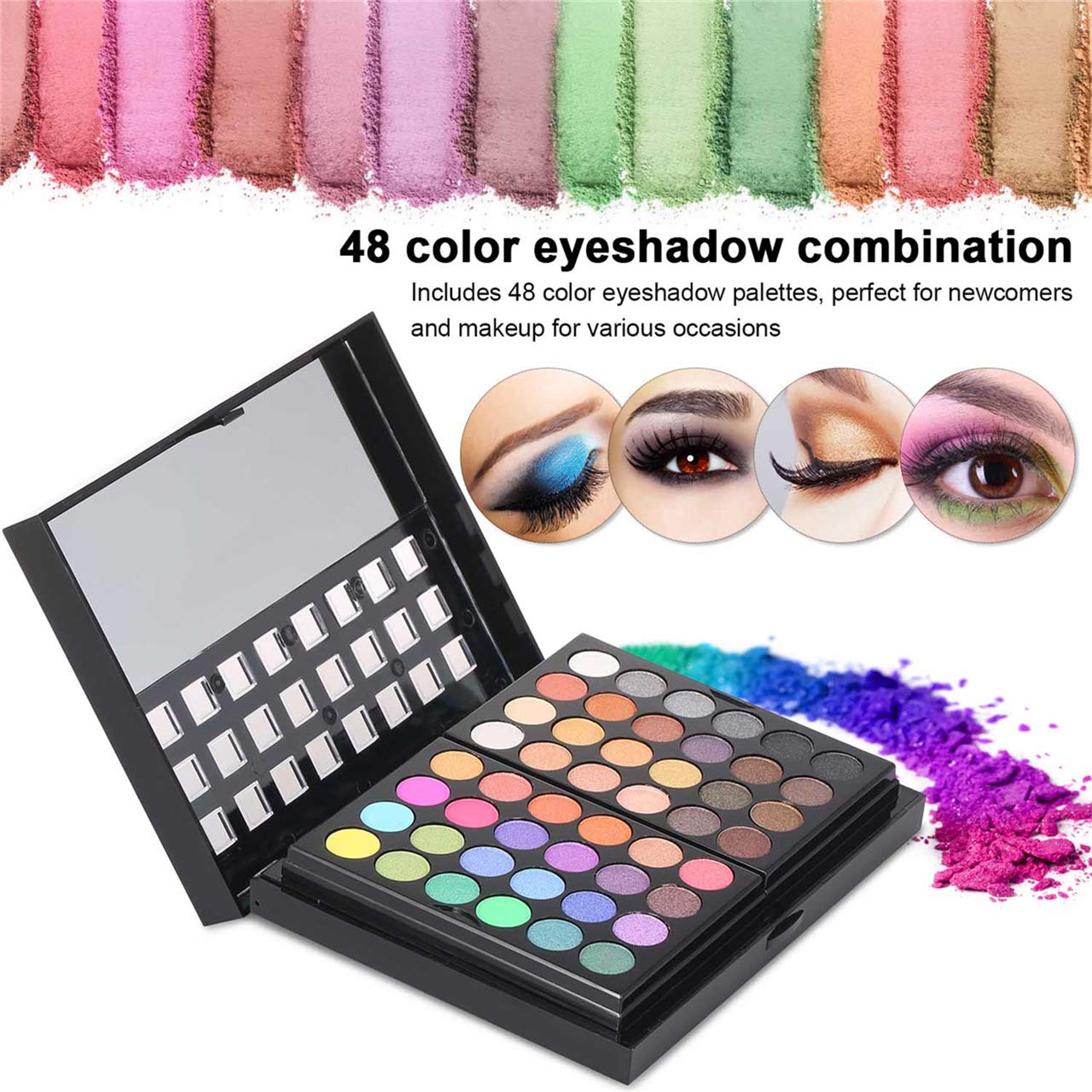 Pure Vie Professional 48 Colors EyeShadow Palette, 18 Lip Gloss, 6 Concealer, 3 Blusher and 3 Shading Powder