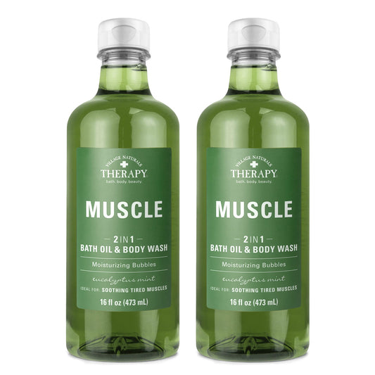 Village Naturals Therapy Muscle Foaming Bath Oil and Body Wash 16 oz. 2 pack, Green, 16 oz Beauty & Personal Care Village Naturals Therapy