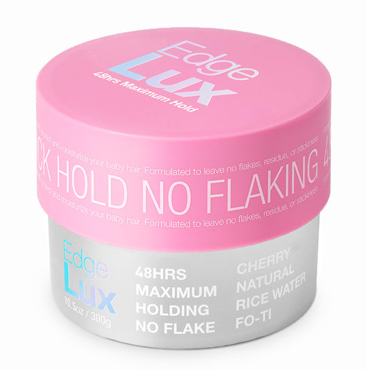 Lux Collection Edge Control Gel for 4C Hair - 48 Hour Maximum Hold Edge Control, Edge Lux with Castor Oil, Keratin & Biotin, Non-Flaking Styling Gel