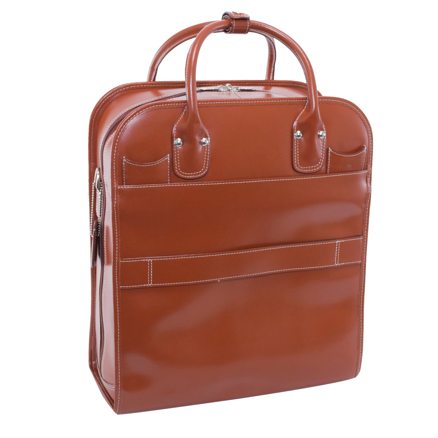 McKlein LA GRANGE, Top Grain Cowhide Leather, 15" Leather Detachable -Wheeled Ladies' Laptop/Computer & Tablet Business Briefcase Bag/Women's Rolling