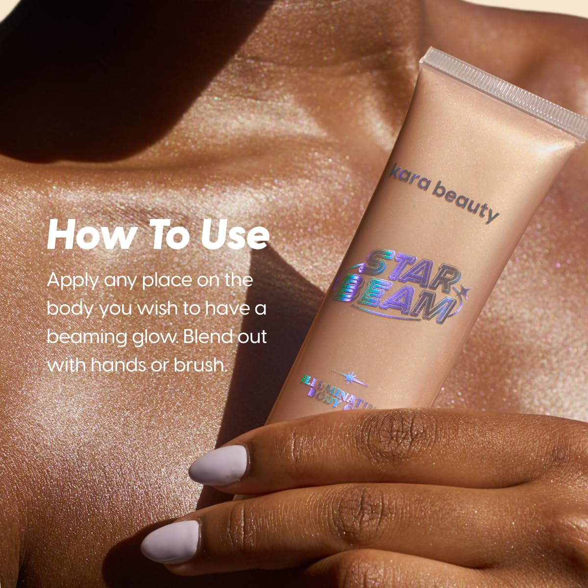 Kara Beauty STARBEAM Illuminating Body Gel with Argan Oil, Lightweight Non Sticky Body Shimmer and Glitter Gel for Radiant Glow, Buildable Body Makeup
