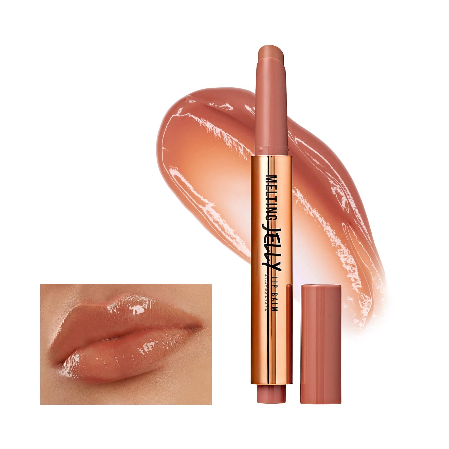 Kiss NEW YORK Professional Melting Jelly Lip Balm, High Shine & Moisturizing Lip Stick, Long Lasting, Plumping Effect Look, Non-Sticky & Not Cakey