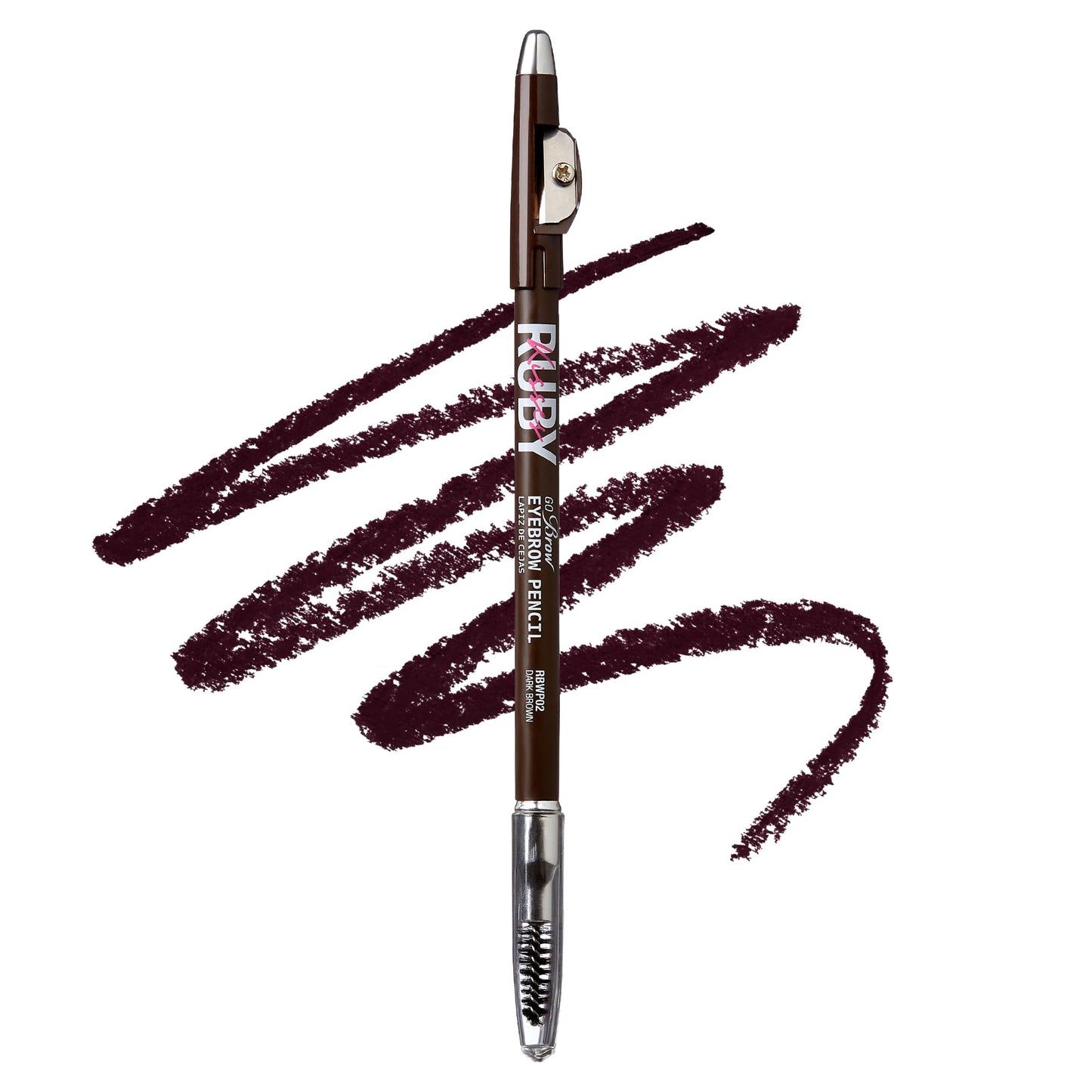 Ruby Kisses GoBrow Eyebrow Pencil, Sharpenable, Longwear, Long Lasting Eyebrow Wooden Pencil for Natural-Looking Brows 3 PACK (Dark Brown)