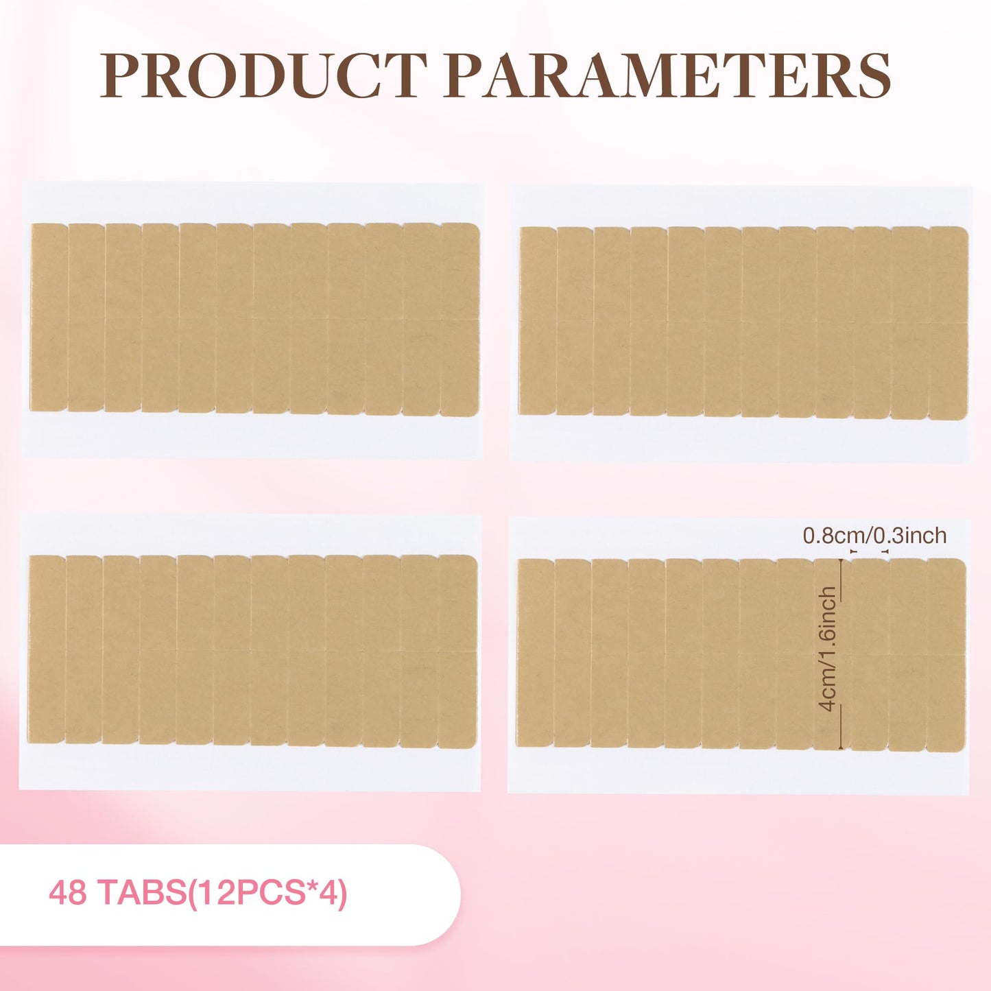 GOO GOO Hair Extension Double Sided Adhesive Replacement Tape, Professional Strong for Tape in Extensions 48pcs, 1.6 * 0.3inch per Piece Beauty and Personal Care GOO GOO