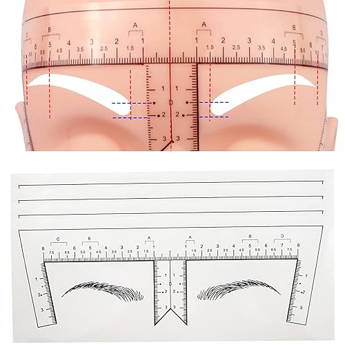 Guapa 50pcs/Pack Eyebrow Ruler with Brow Shape Disposable Microblading Ruler Sticker Adhesive Brows Positioning Measure Tool