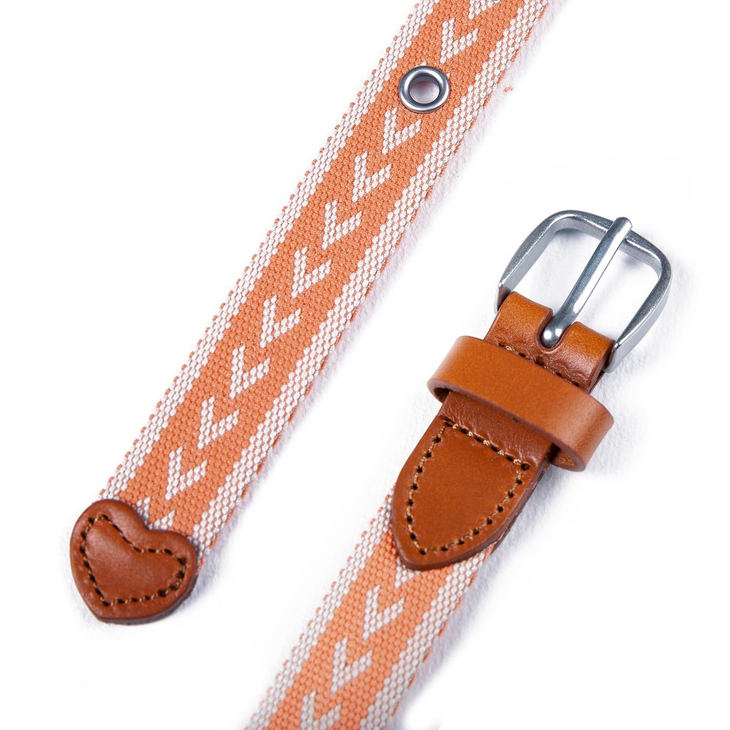 Eddie Bauer Women's Cascade Grommet Webbing Belt with Metal Buckle, Coral, Large US