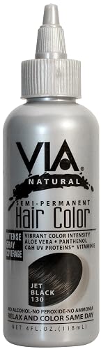 VIA Natural Semi Permanent Hair Color - #130 Jet Black 4 oz.