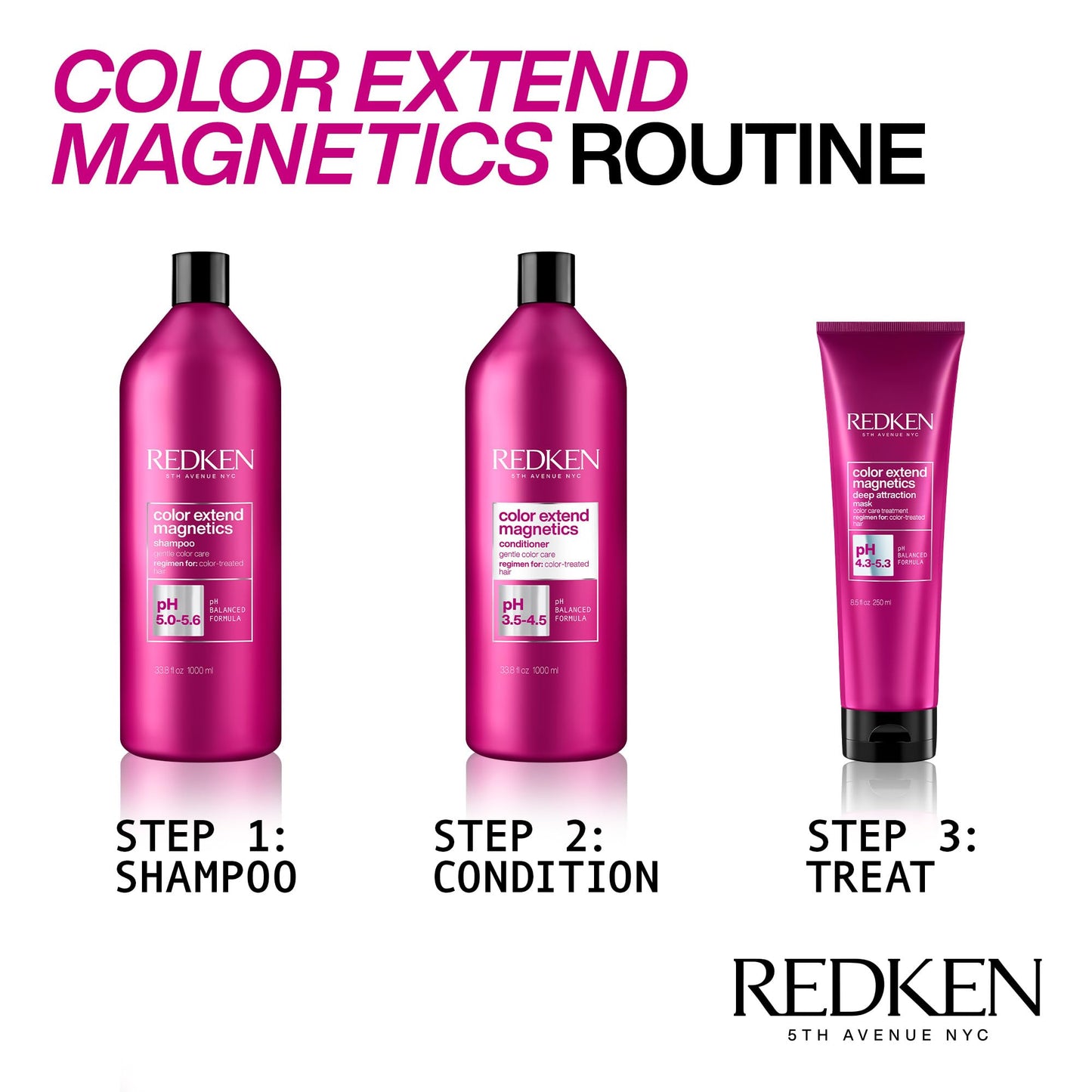 Redken Color Extend Magnetics Shampoo | For Color-Treated Hair | Gently Cleanses & Protects Color | With Amino Acid | Sulfate-Free | 33.8 Fl Oz Beauty & Personal Care Redken