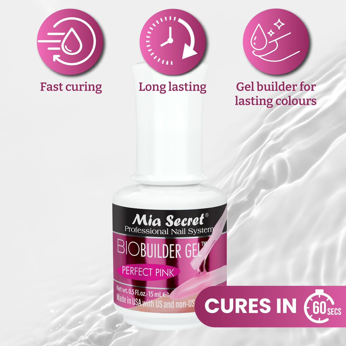 Mia Secret Bio Builder Gel - 0.5 fl oz. (Perfect Pink) Beauty & Personal Care Mia Secret